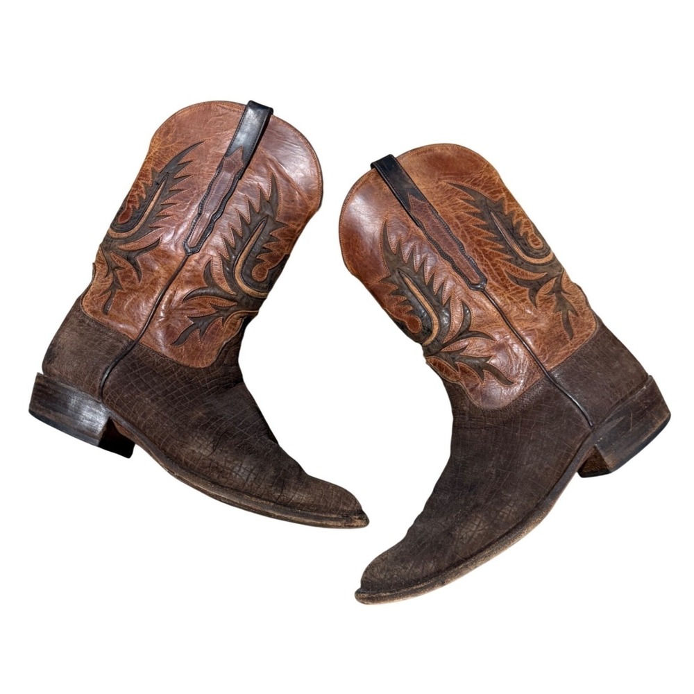 Lucchese Classics Handmade hippo Skin Cowboy Boots Brown Mens 11.5 D